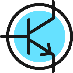Electronics NPN Bipolar Transistor Icon from Ultimate Colors Set