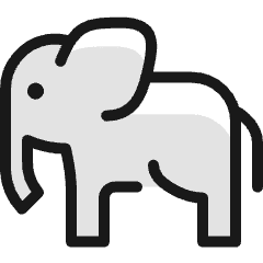 Elephant Icon from Ultimate Colors Set