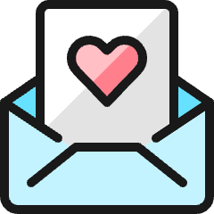 Email Action Heart Icon from Ultimate Colors Set