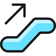 Escalator Ascend Icon from Ultimate Colors Set