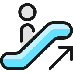 Escalator Ascend Person Icon from Ultimate Colors Set