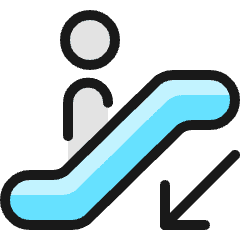 Escalator Descend Person Icon from Ultimate Colors Set