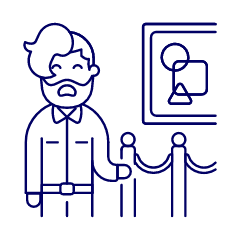 Exhibitions Museum 4 Illustration from UX Line Set