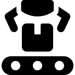 Factory Assembly Line Belt Arm Box 2 Icon from Ultimate Bold Set