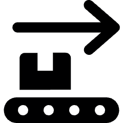 Factory Manufacturing Line Package Right 1 Icon from Ultimate Bold Set