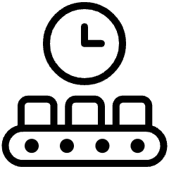 Factory Manufacturing Line Time Icon from Ultimate Light Set