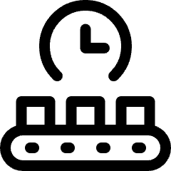 Factory Manufacturing Line Time Icon from Ultimate Regular Set