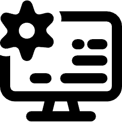 Software Monitor Cog Icon from Ultimate Bold Set