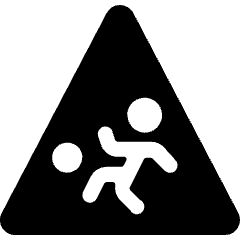 Family Child Play Ball Warning Icon from Ultimate Bold Set