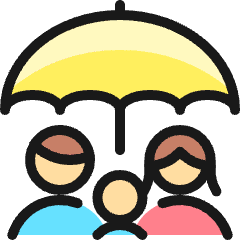 Family Umbrella Protect Icon from Ultimate Colors Set