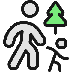 Family Walk Park Icon from Ultimate Colors Set