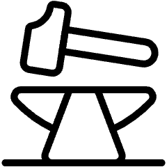 Fantasy Medieval Blacksmith Hammer Anvil Icon from Ultimate Light Set