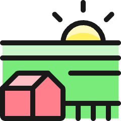Farming Barn Sun Icon from Ultimate Colors Set