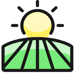 Farming Field Sun Icon from Ultimate Colors Set