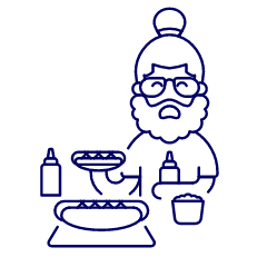 Hotdog Eating 1 Illustration from UX Line Set
