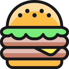 Fast Food Double Burger Icon from Ultimate Colors Set