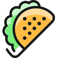 Fast Food Tacos Icon from Ultimate Colors Set