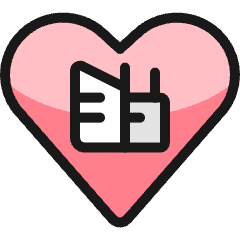 Real Estate Favorite Heart Building Icon from Ultimate Colors Set