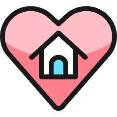 Real Estate Favorite Heart House Icon from Ultimate Colors Set