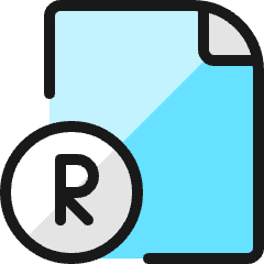 File Copyright R Icon from Ultimate Colors Set