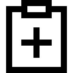 Clipboard Add Icon from Sharp Line Set