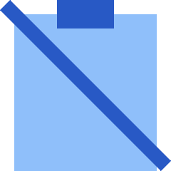 Clipboard Content Paste Off Icon from Sharp Flat Set