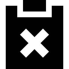 Clipboard Delete Icon from Sharp Solid Set