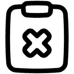 Clipboard Delete Icon from Plump Line Set