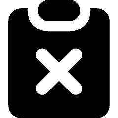Clipboard Delete Icon from Core Solid Set