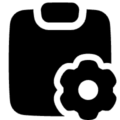 Clipboard Preferences Gear Icon from Plump Solid Set