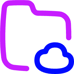 Document Folder Cloud Online Backup Icon from Flex Neon Set