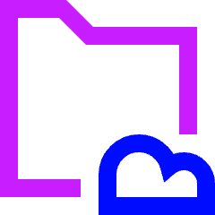 Document Folder Cloud Online Backup Icon from Sharp Neon Set