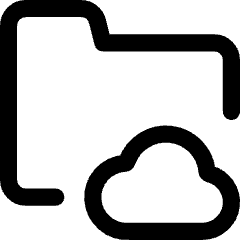 Document Folder Cloud Online Backup Icon from Core Line Set