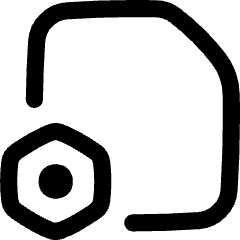 Document Setting Bolt Nut Icon from Flex Line Set