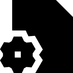 Document Setting Gear Icon from Sharp Solid Set