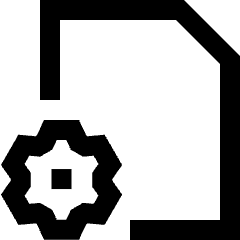 Document Setting Gear Icon from Sharp Line Set