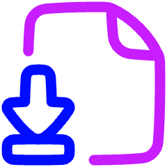 File Document Download Save Icon from Plump Neon Set