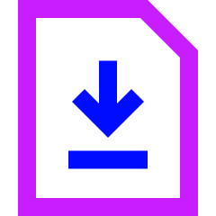 File Document Download Save Icon from Sharp Neon Set