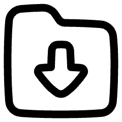 Folder Document Download Icon from Plump Line Set