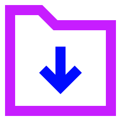 Folder Document Download Icon from Sharp Neon Set