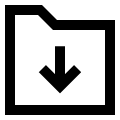 Folder Document Download Icon from Sharp Line Set