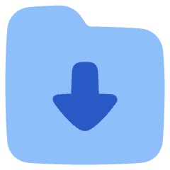 Folder Document Download Icon from Plump Flat Set
