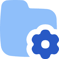 Folder Document Settings Gear Icon from Flex Flat Set