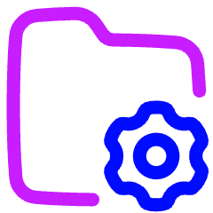 Folder Document Settings Gear Icon from Plump Neon Set