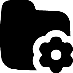 Folder Document Settings Gear Icon from Flex Solid Set