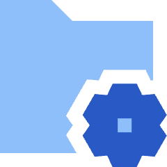 Folder Document Settings Gear Icon from Sharp Flat Set