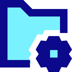 Folder Document Settings Gear Icon from Sharp Pop Set