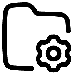 Folder Document Settings Gear Icon from Plump Line Set