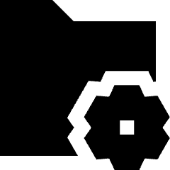 Folder Document Settings Gear Icon from Sharp Solid Set