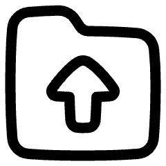 Folder Document Upload Icon from Plump Line Set